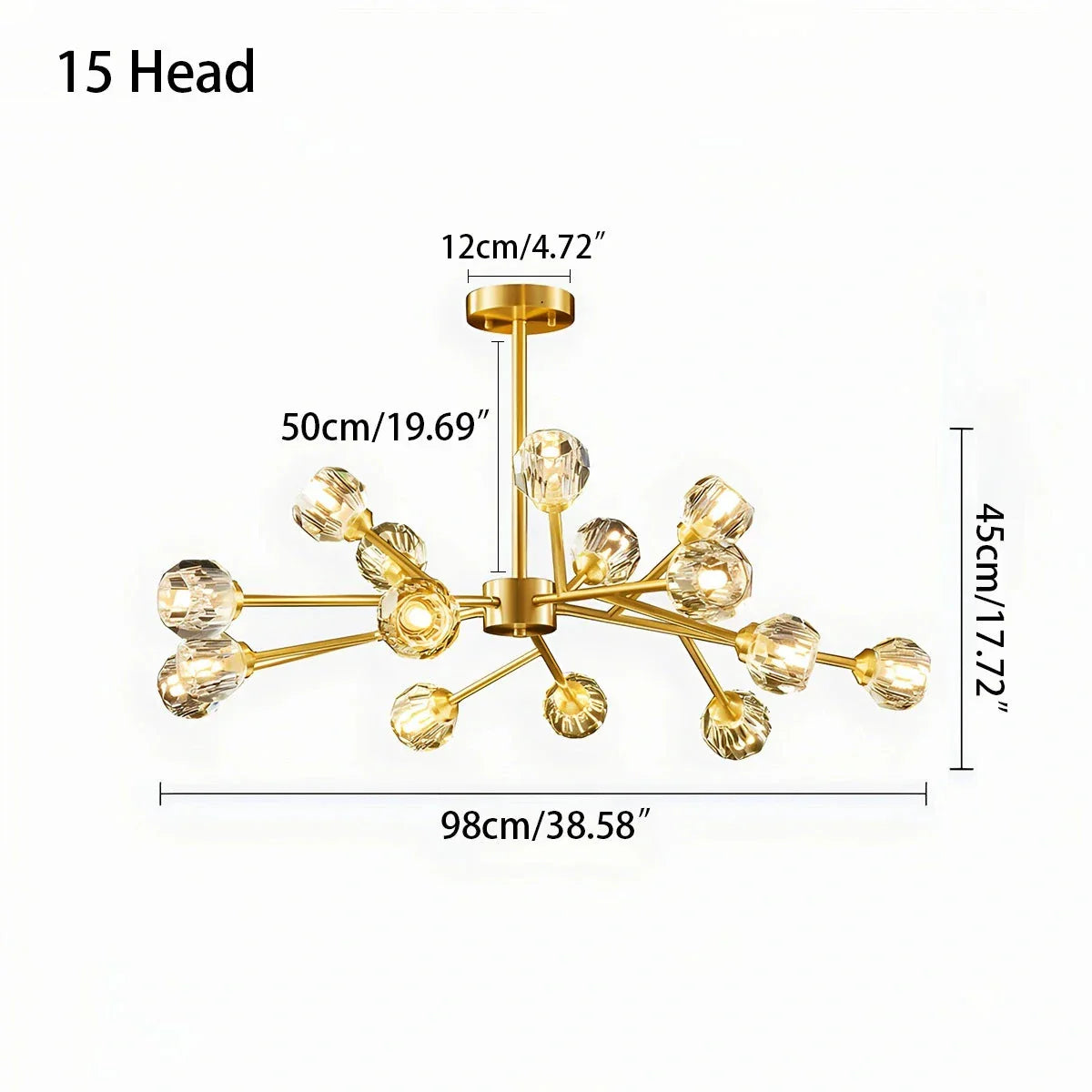 flairel Crystal Ball Round Cluster Chandelier