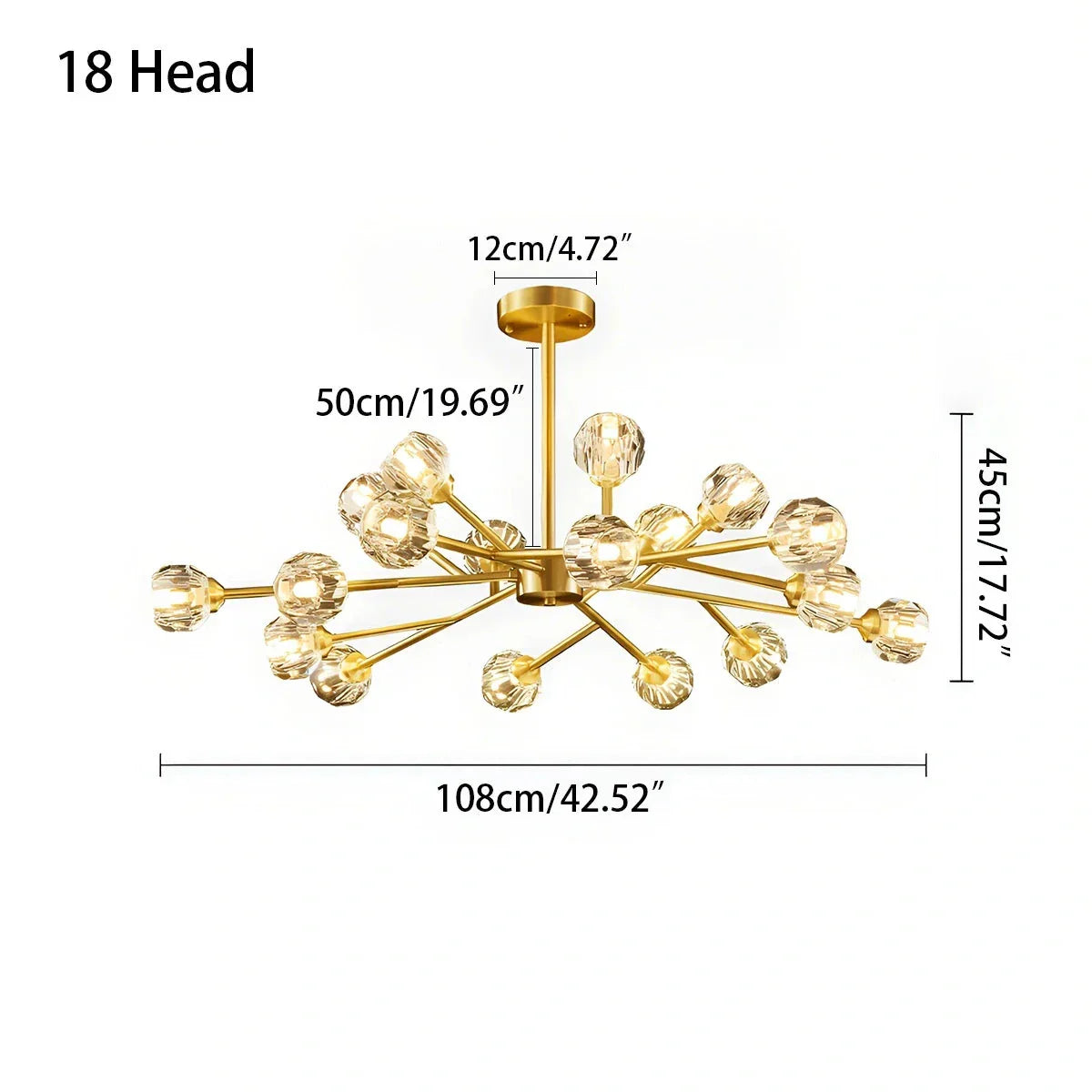 flairel Crystal Ball Round Cluster Chandelier