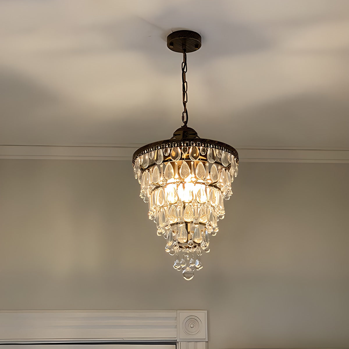 flairel Droplet Crystal Chandelier for Dining Room