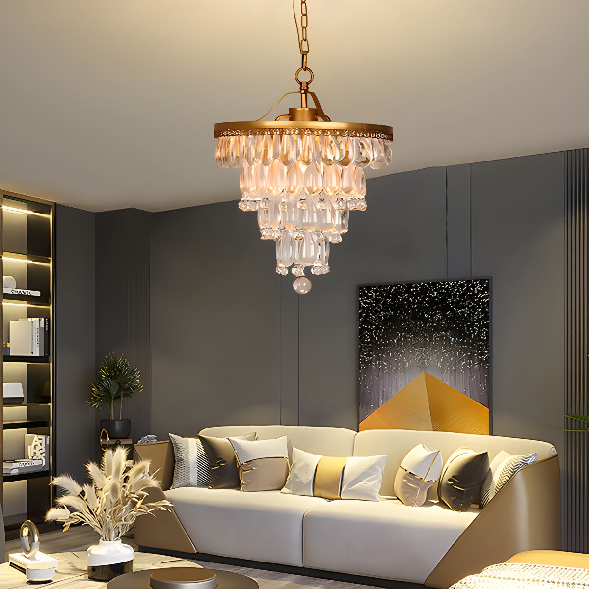flairel Droplet Crystal Chandelier for Dining Room