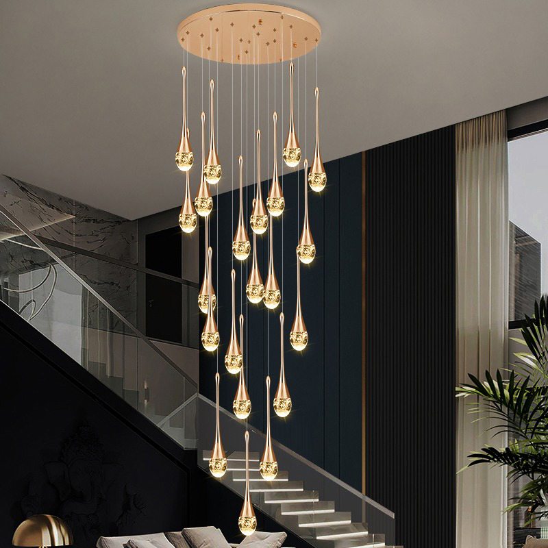flairel Luxury Water Drop Pendant Chandelier for Living Room