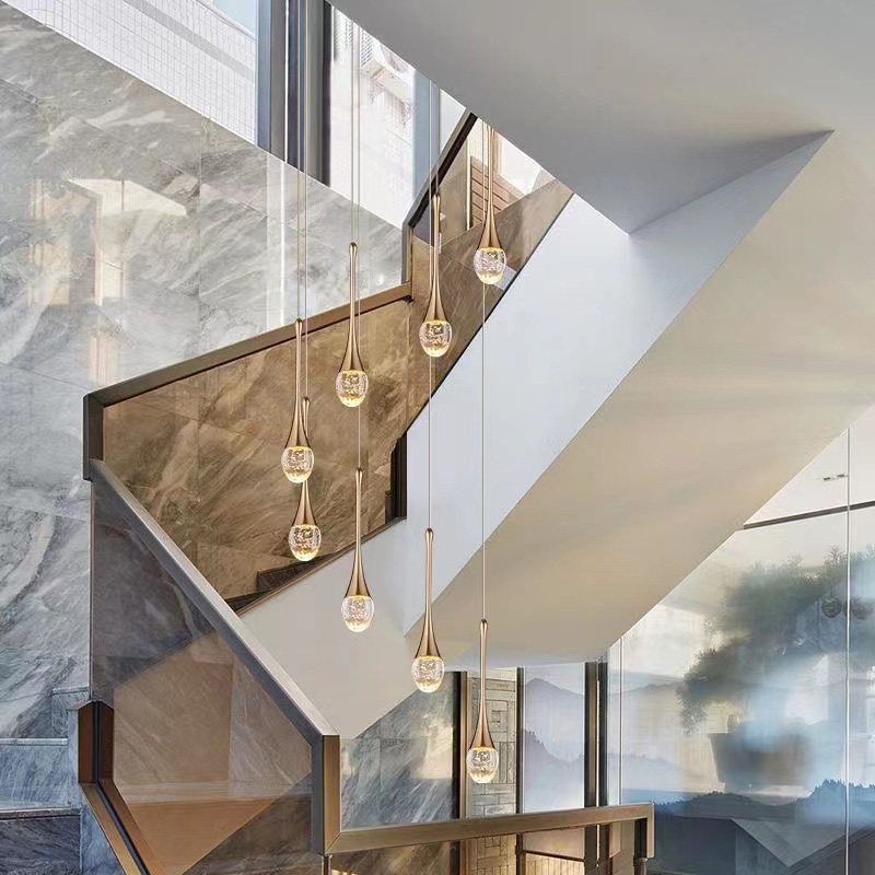 flairel Luxury Water Drop Pendant Chandelier for Living Room