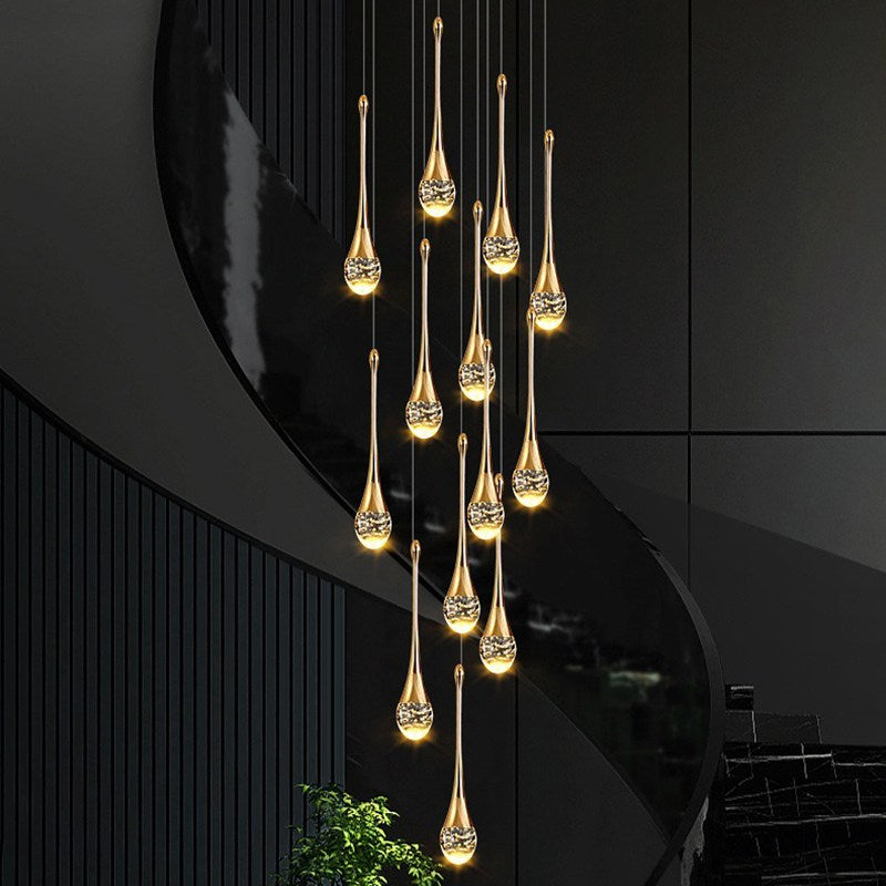 flairel Luxury Water Drop Pendant Chandelier for Living Room