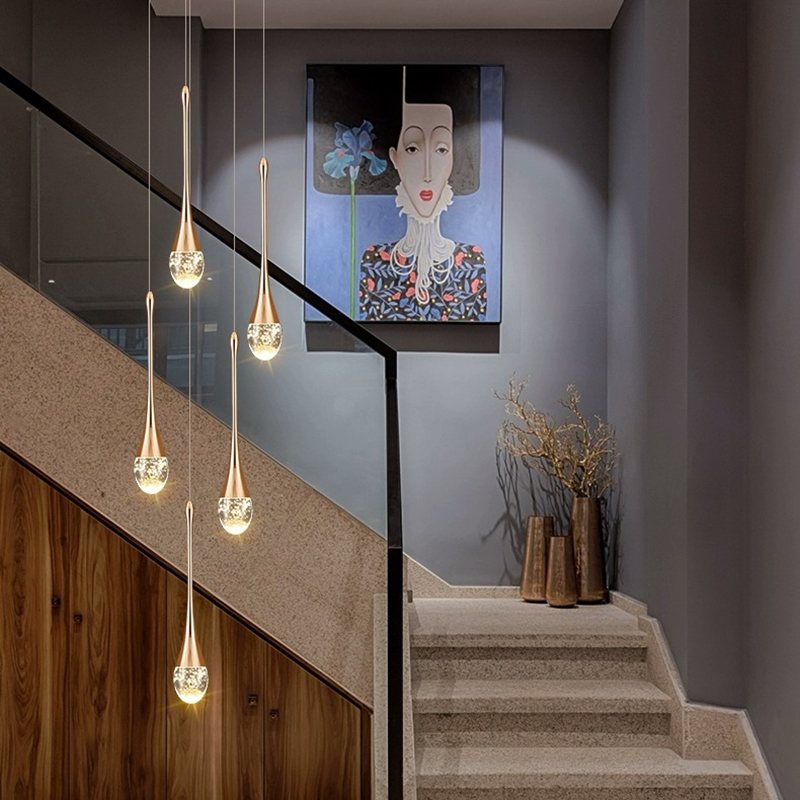 flairel Luxury Water Drop Pendant Chandelier for Living Room