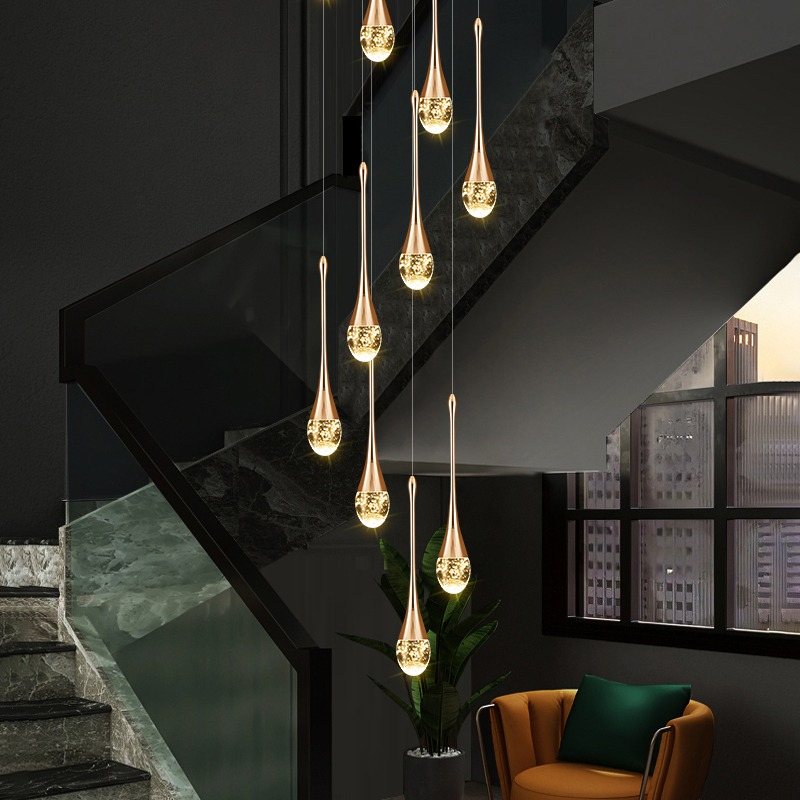 flairel Luxury Water Drop Pendant Chandelier for Living Room