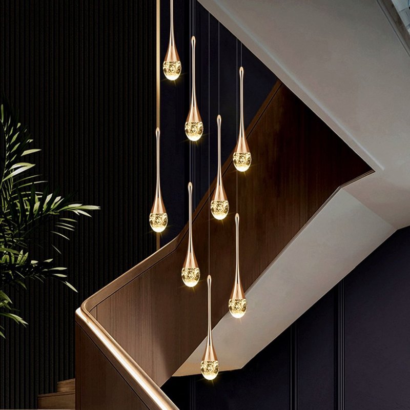 flairel Luxury Water Drop Pendant Chandelier for Living Room