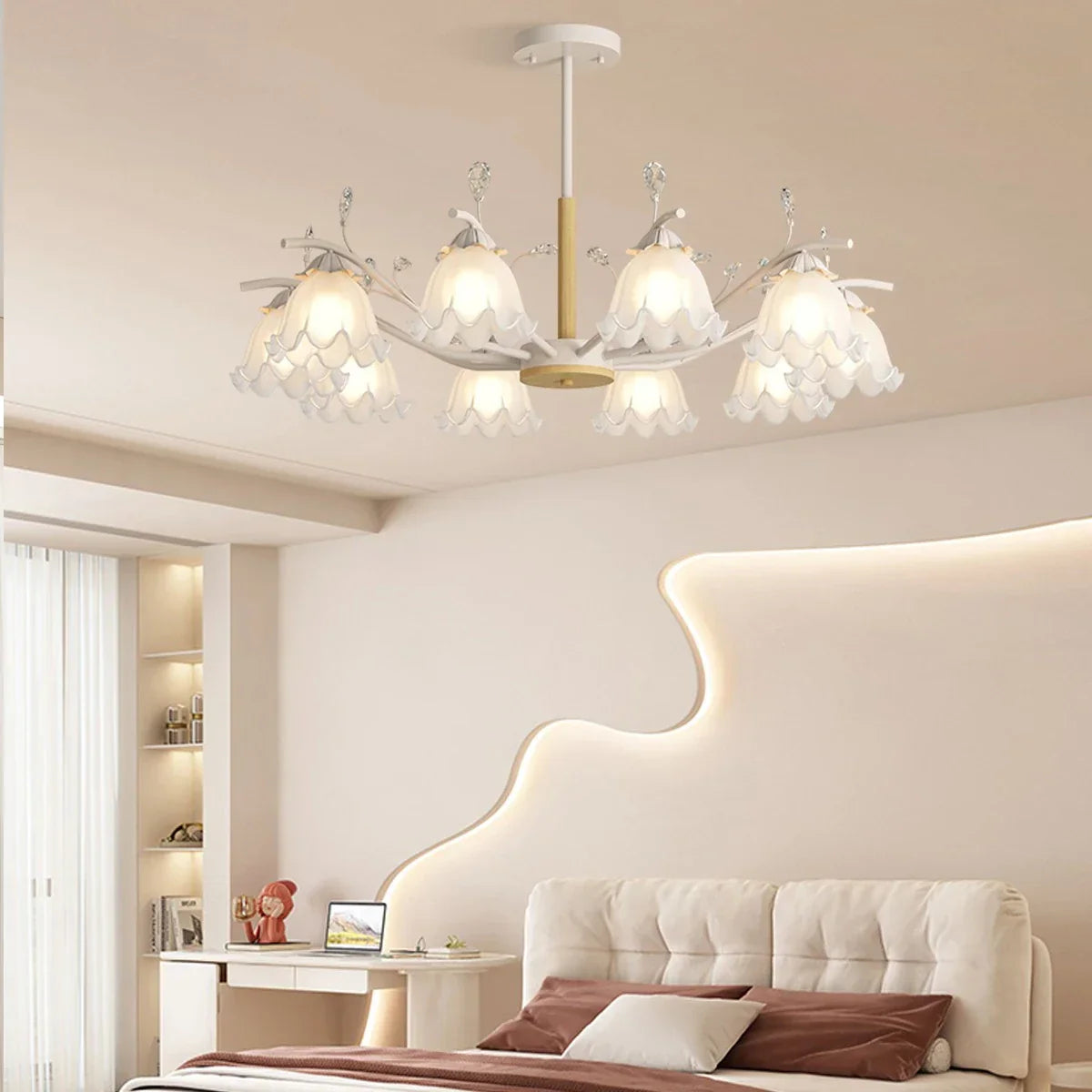 flairel Creative Lily of the Valley Flower Chandelier