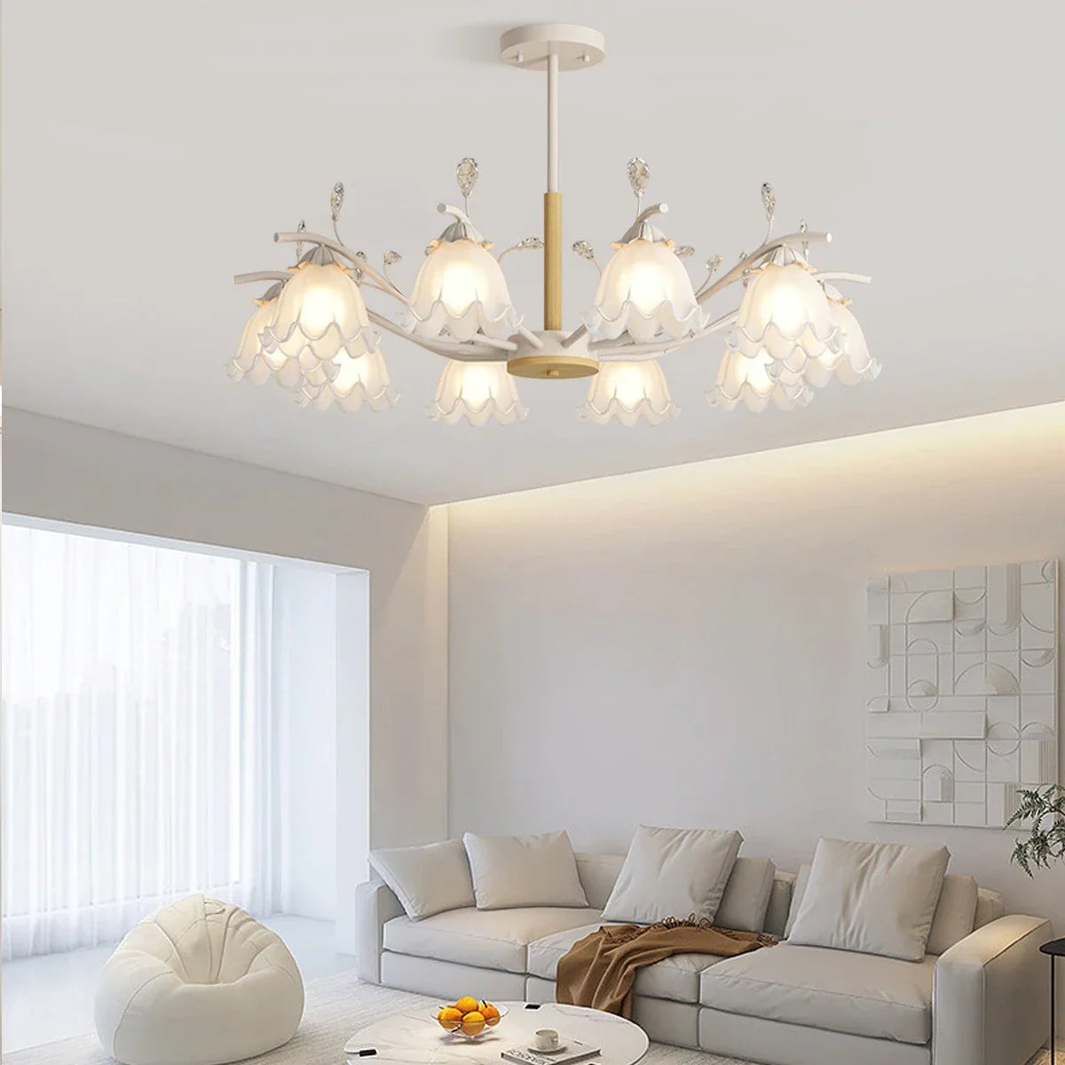 flairel Creative Lily of the Valley Flower Chandelier