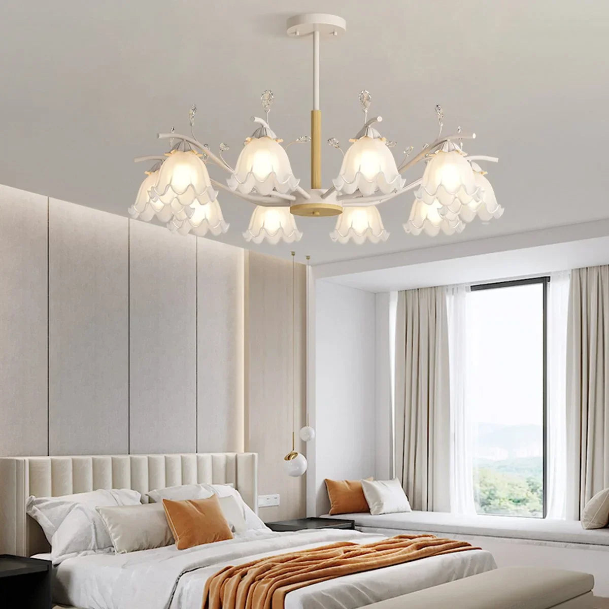 flairel Creative Lily of the Valley Flower Chandelier