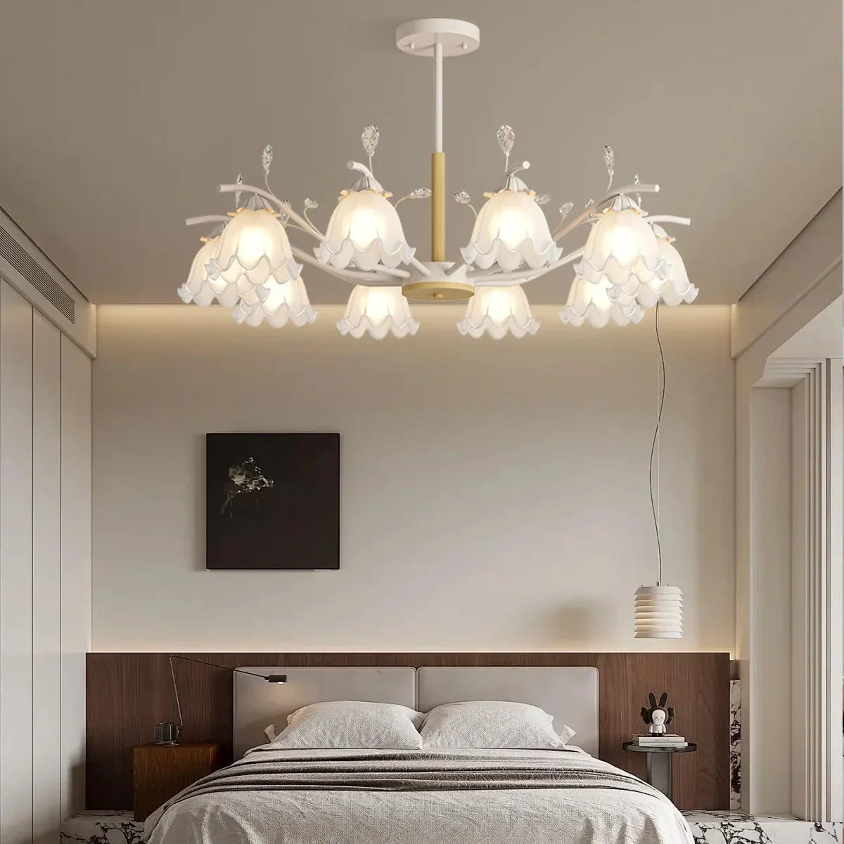 flairel Creative Lily of the Valley Flower Chandelier