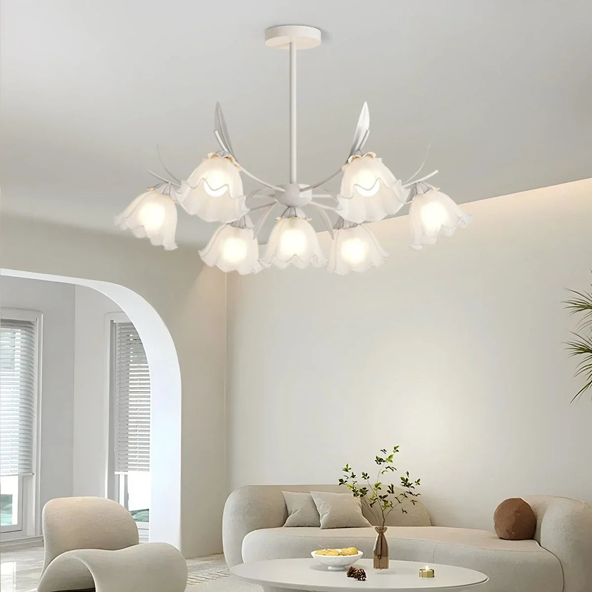 flairel French Vintage Lily of the Valley Flower Chandelier