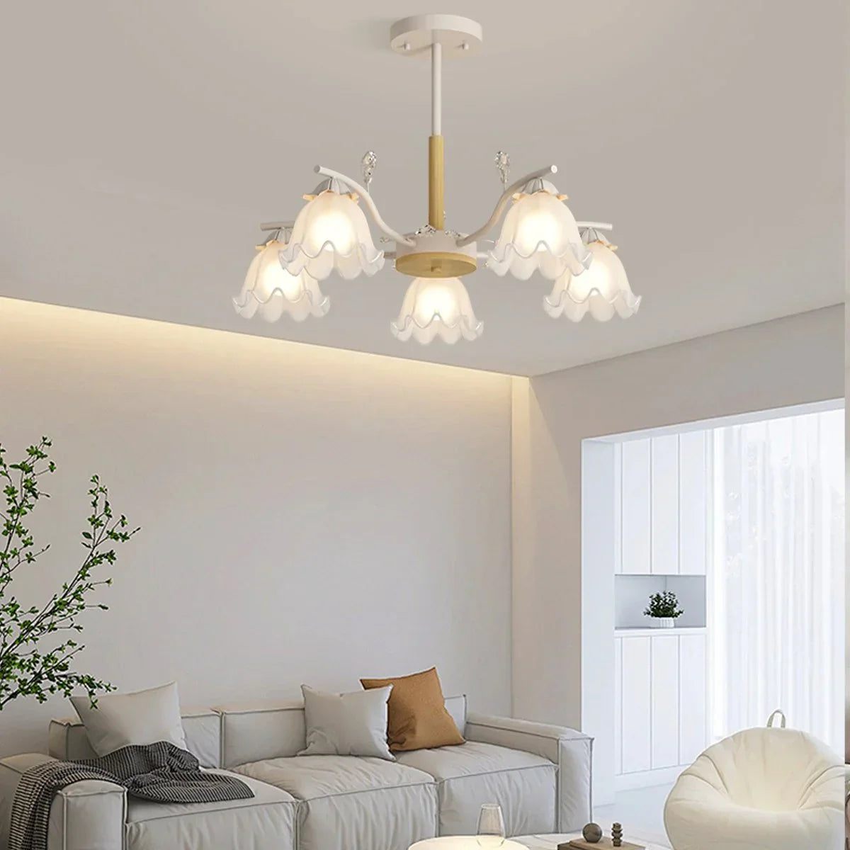 flairel Creative Lily of the Valley Flower Chandelier