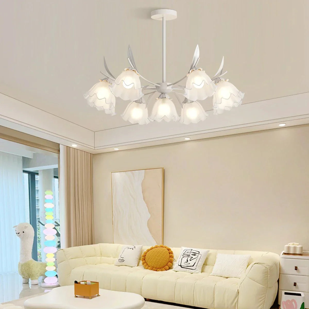 flairel French Vintage Lily of the Valley Flower Chandelier