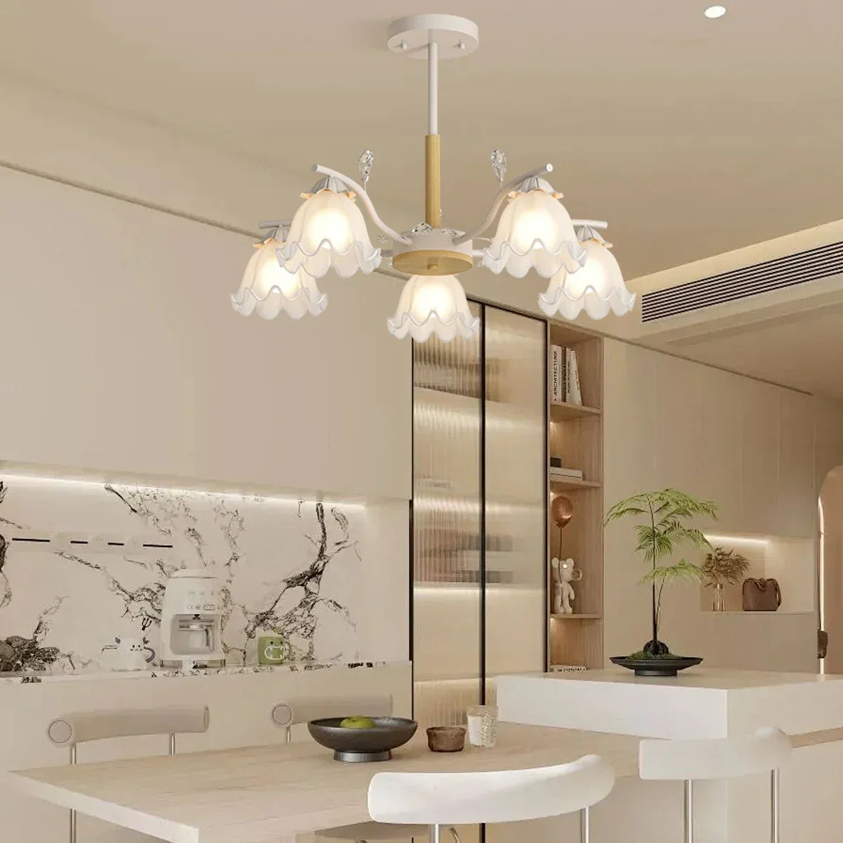 flairel Creative Lily of the Valley Flower Chandelier