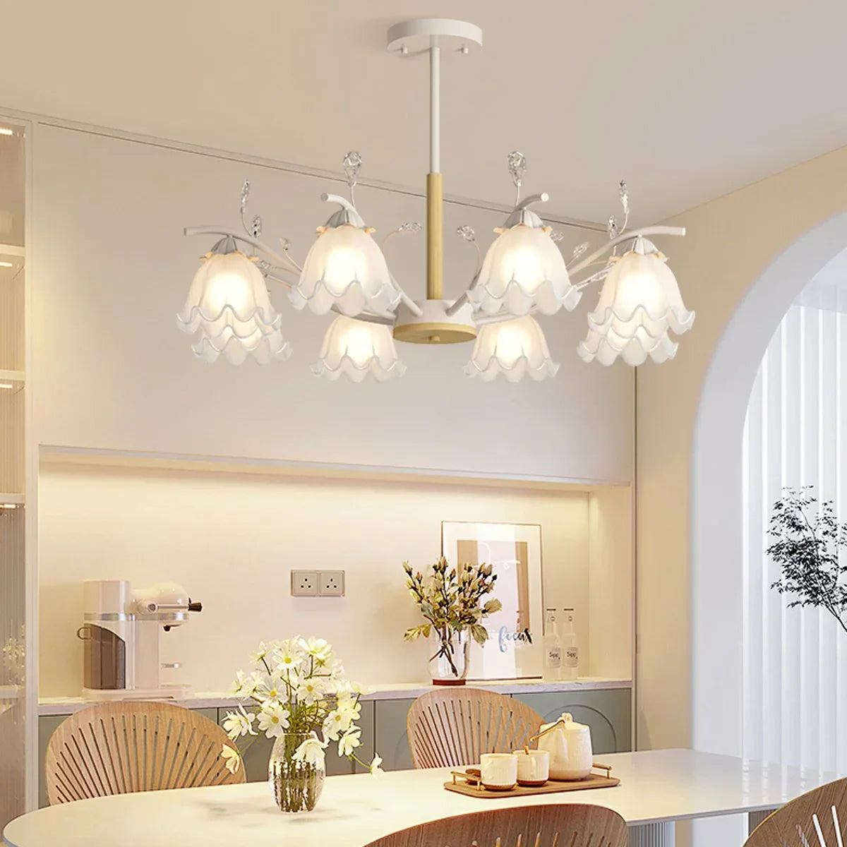 flairel Creative Lily of the Valley Flower Chandelier