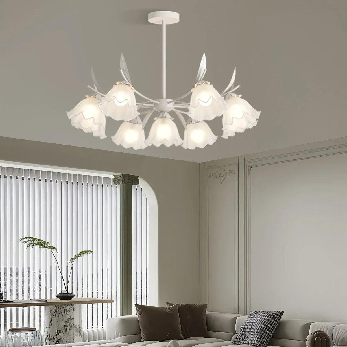 flairel French Vintage Lily of the Valley Flower Chandelier
