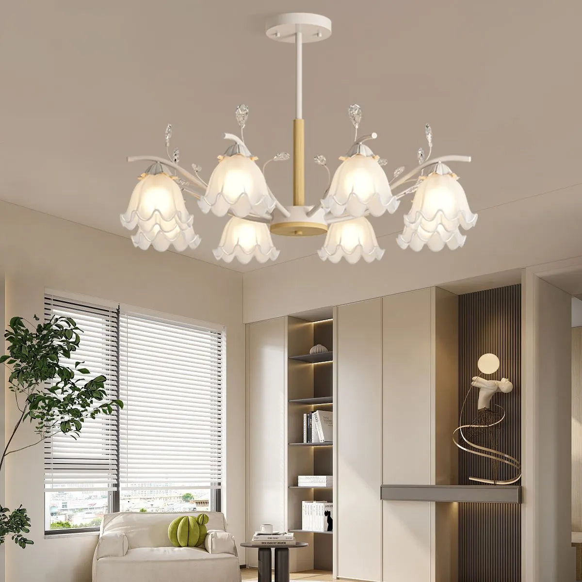 flairel Creative Lily of the Valley Flower Chandelier