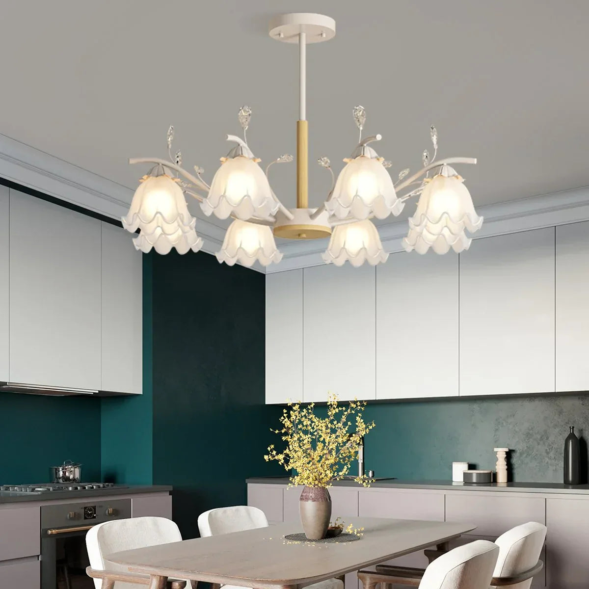 flairel Creative Lily of the Valley Flower Chandelier