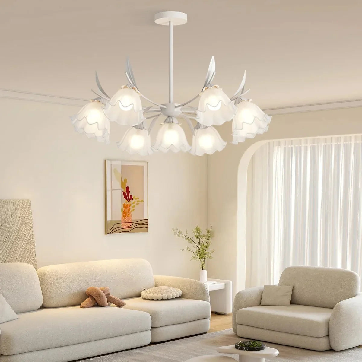 flairel French Vintage Lily of the Valley Flower Chandelier