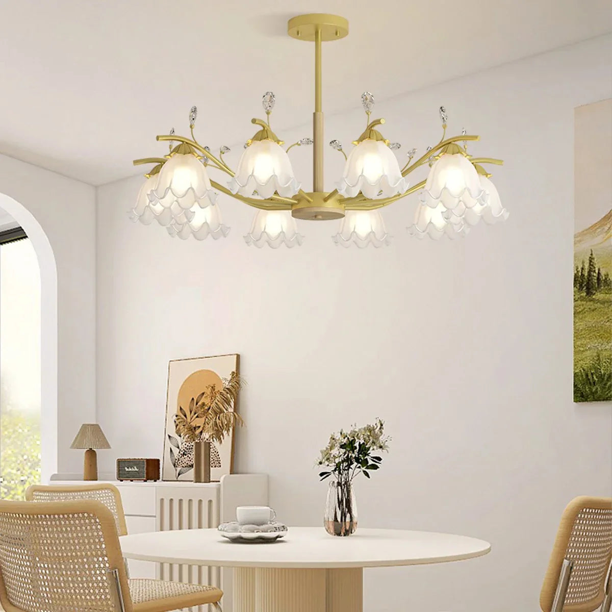 flairel Creative Lily of the Valley Flower Chandelier