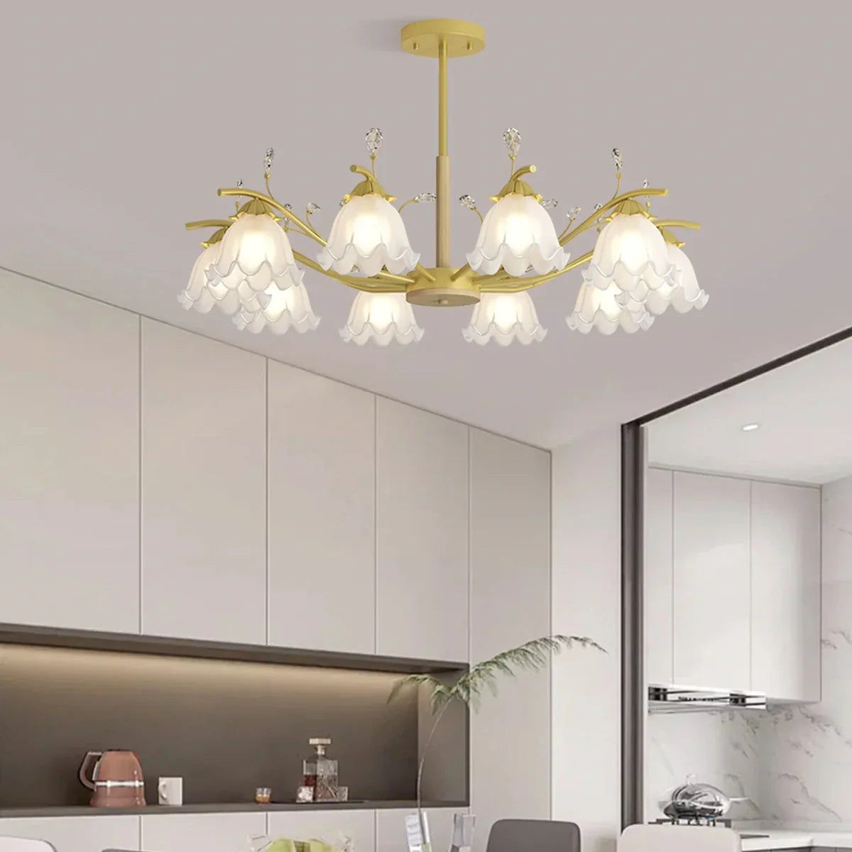 flairel Creative Lily of the Valley Flower Chandelier