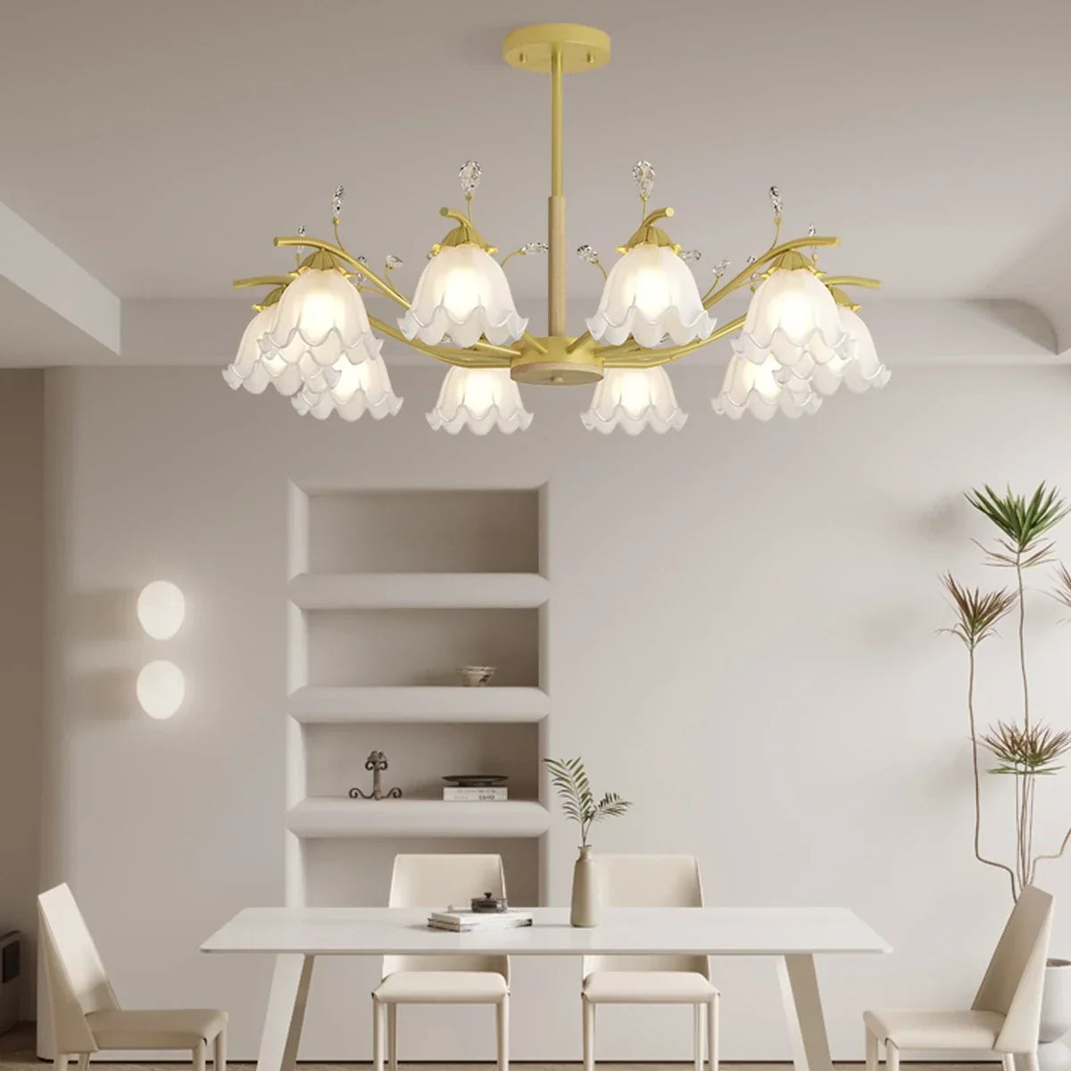 flairel Creative Lily of the Valley Flower Chandelier