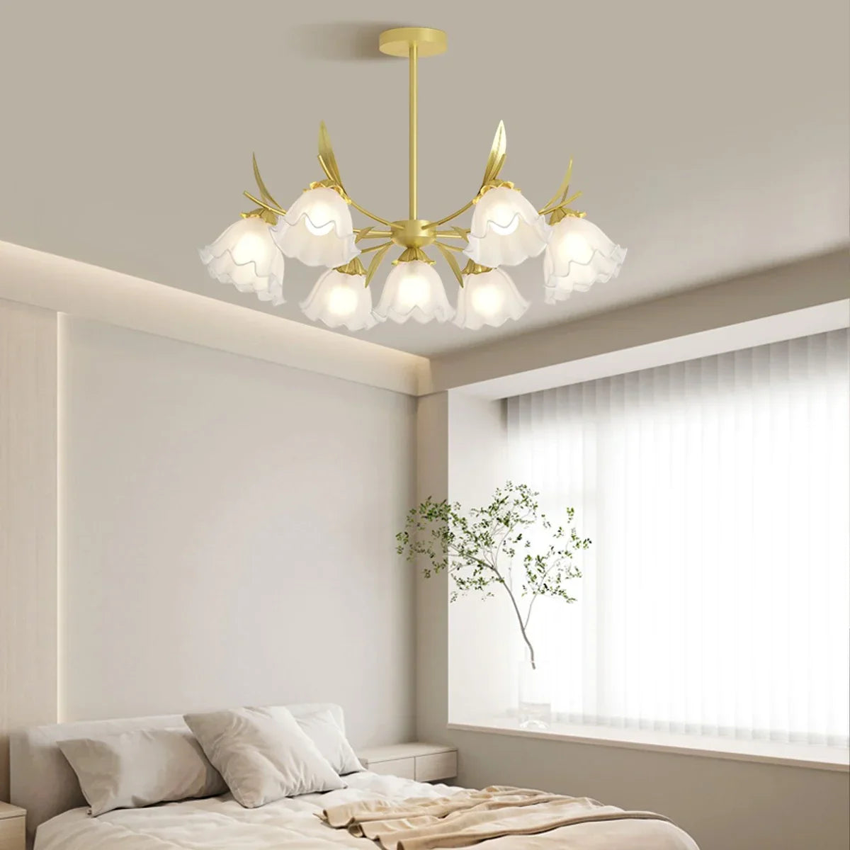 flairel French Vintage Lily of the Valley Flower Chandelier