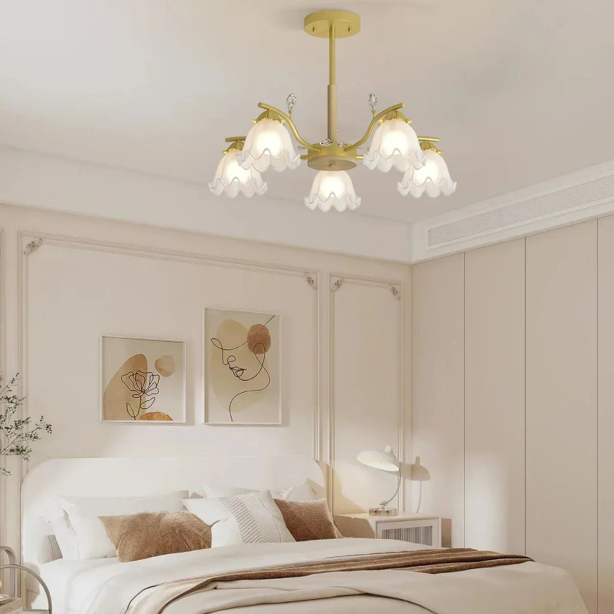 flairel Creative Lily of the Valley Flower Chandelier