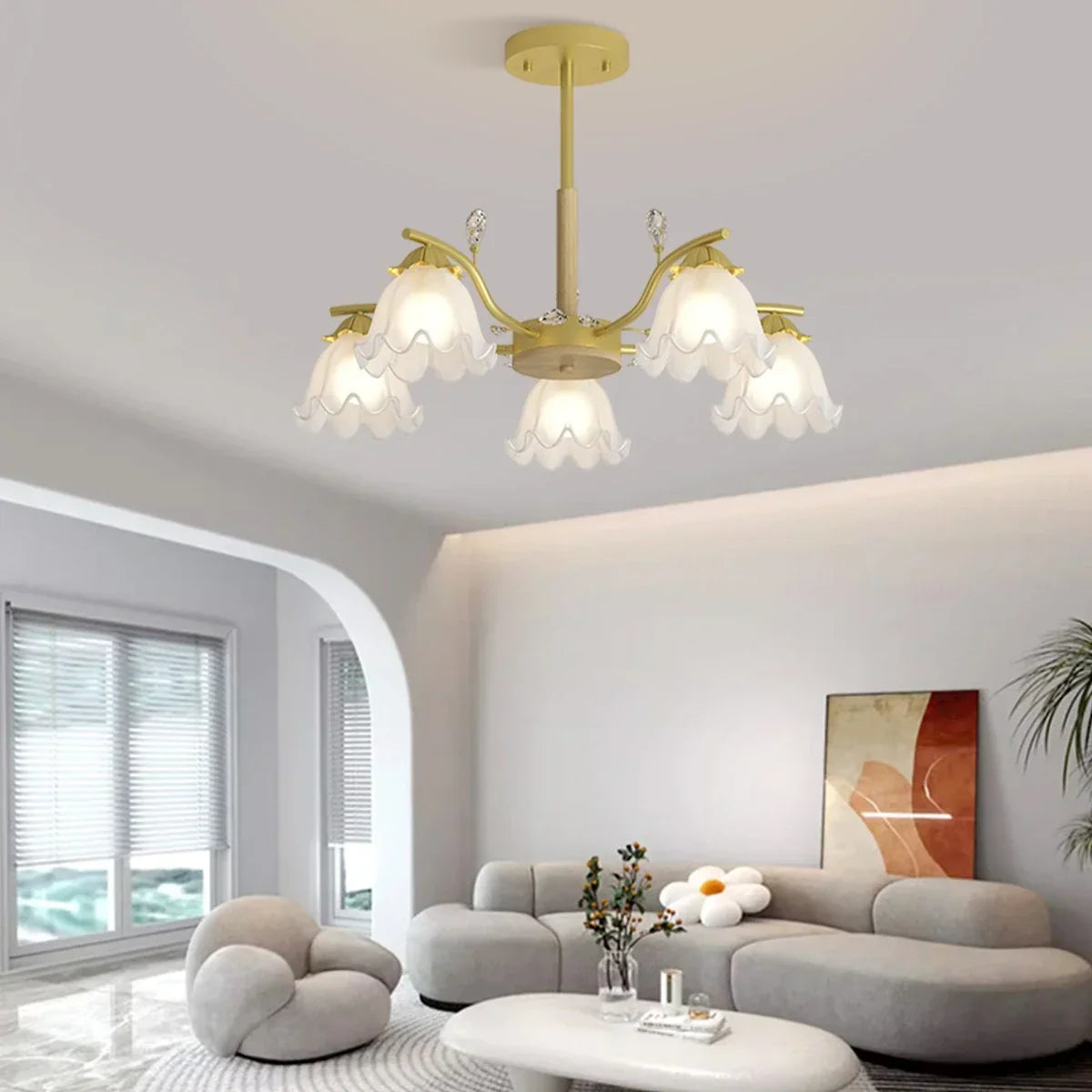 flairel Creative Lily of the Valley Flower Chandelier