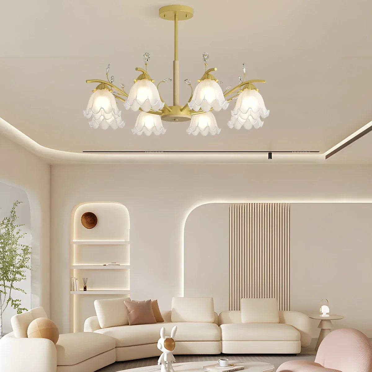 flairel Creative Lily of the Valley Flower Chandelier