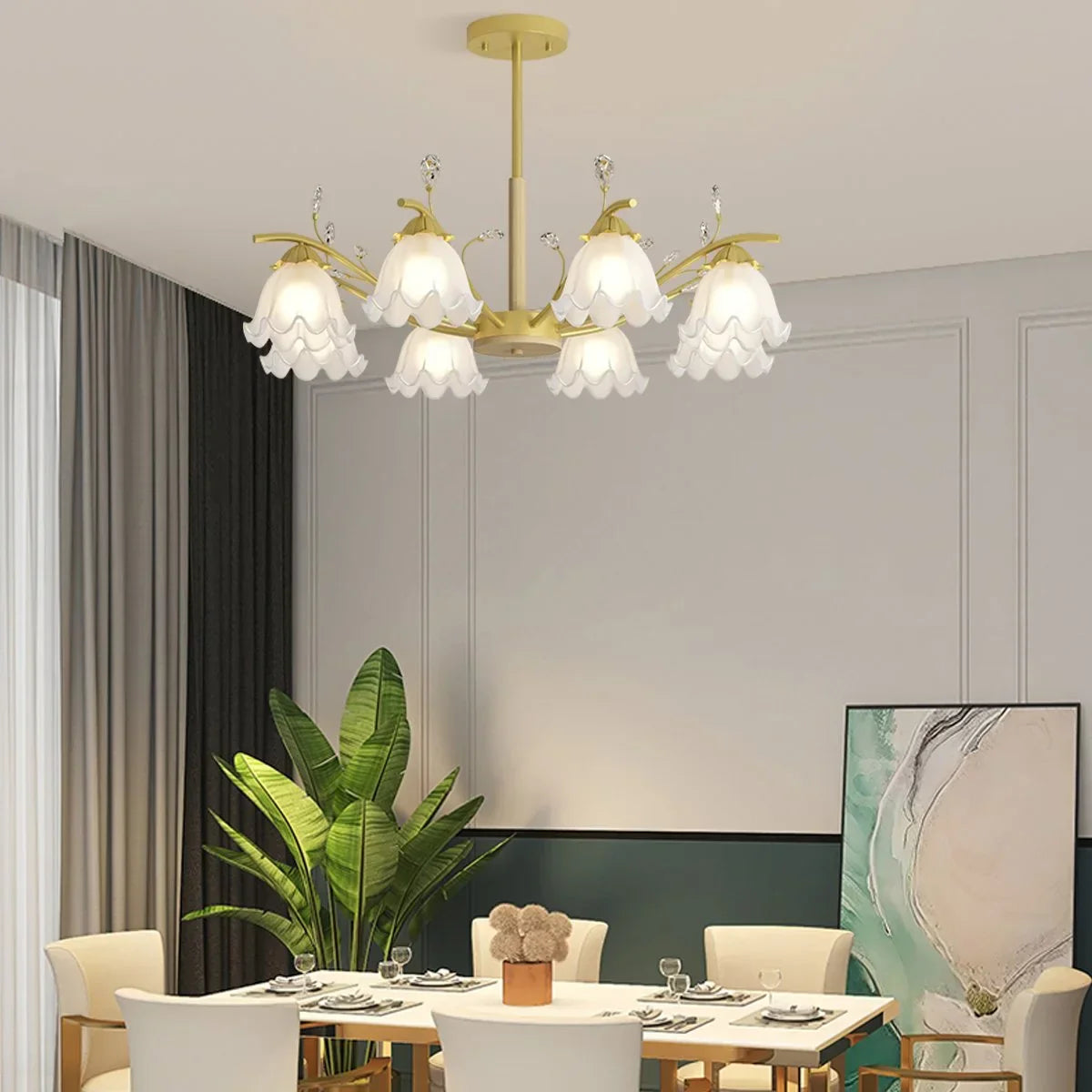 flairel Creative Lily of the Valley Flower Chandelier