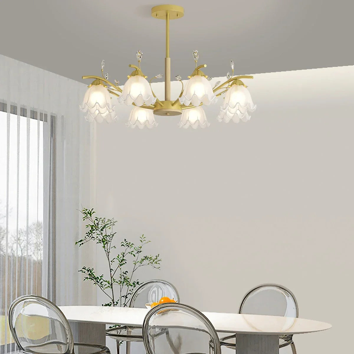 flairel Creative Lily of the Valley Flower Chandelier