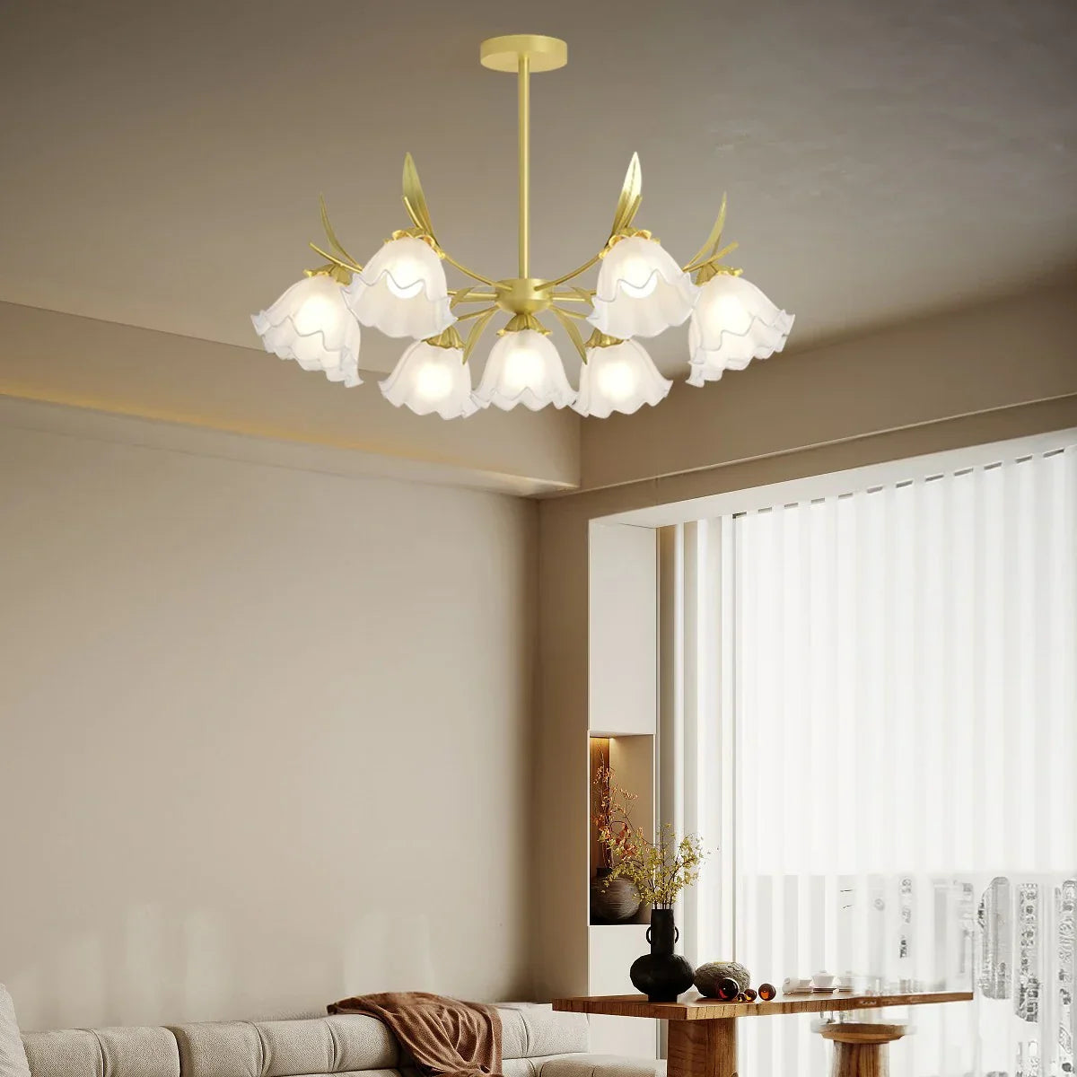 flairel French Vintage Lily of the Valley Flower Chandelier