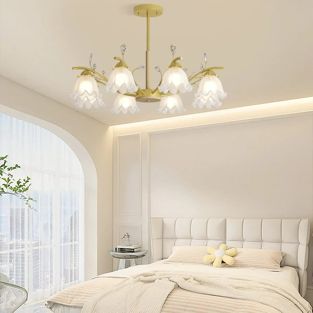flairel Creative Lily of the Valley Flower Chandelier