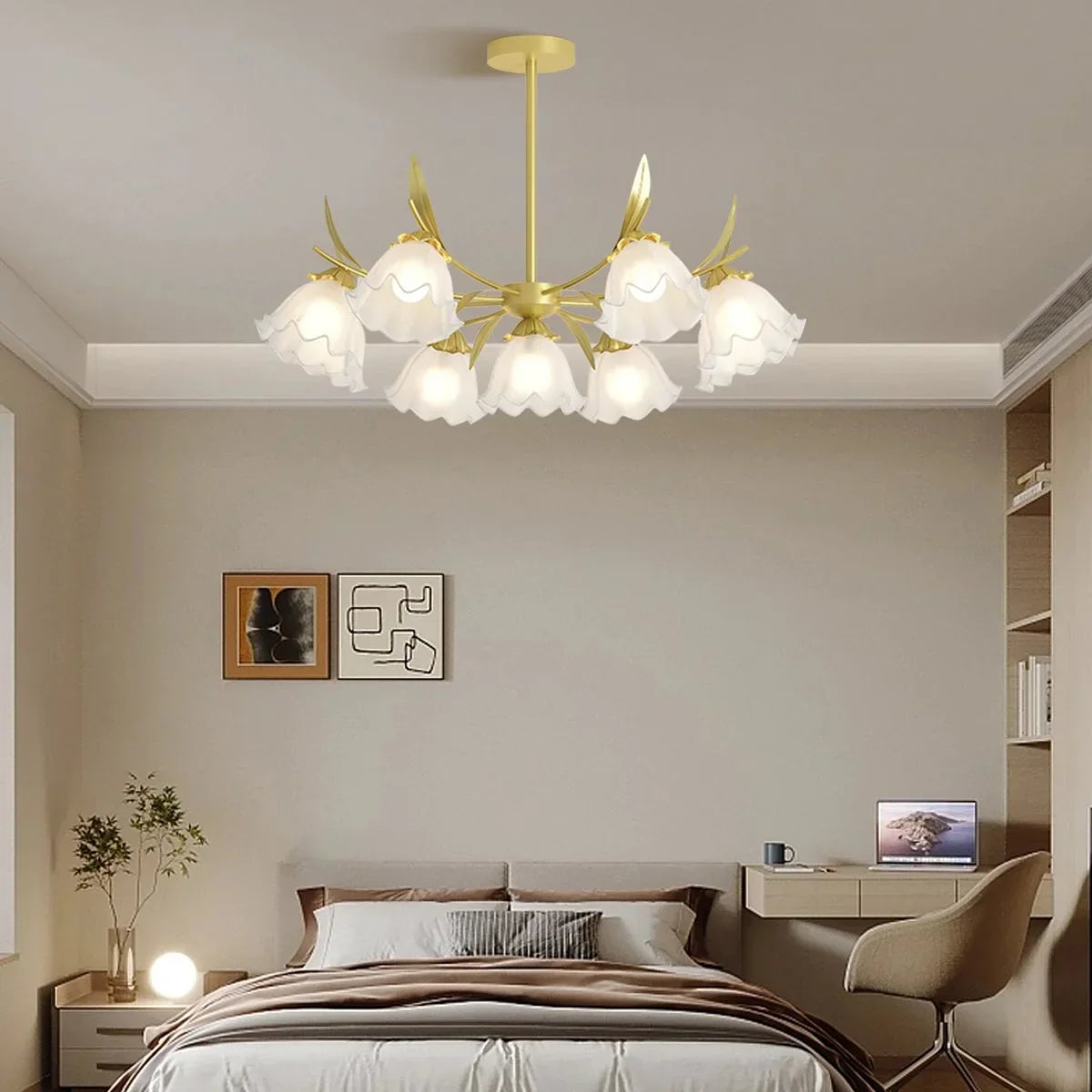 flairel French Vintage Lily of the Valley Flower Chandelier