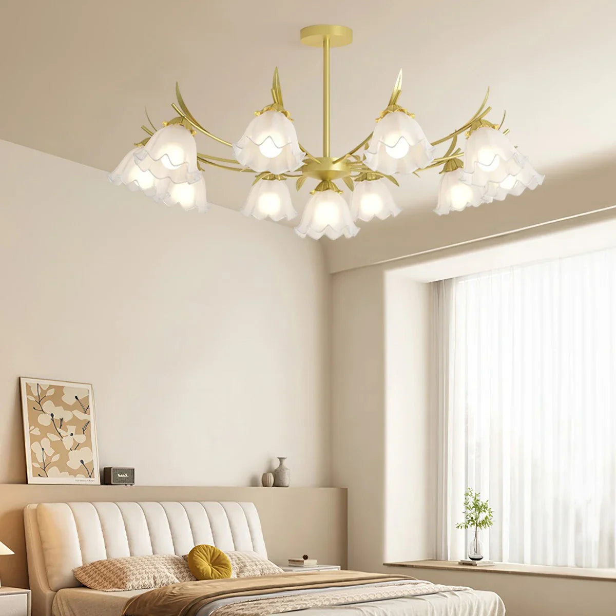 flairel French Vintage Lily of the Valley Flower Chandelier