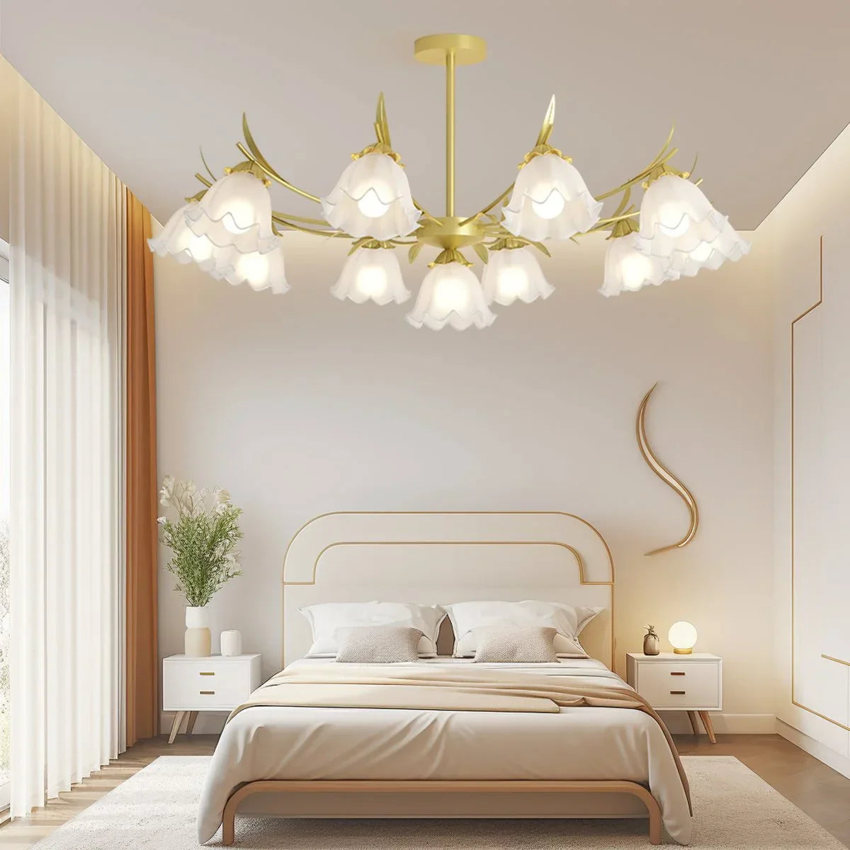 flairel French Vintage Lily of the Valley Flower Chandelier