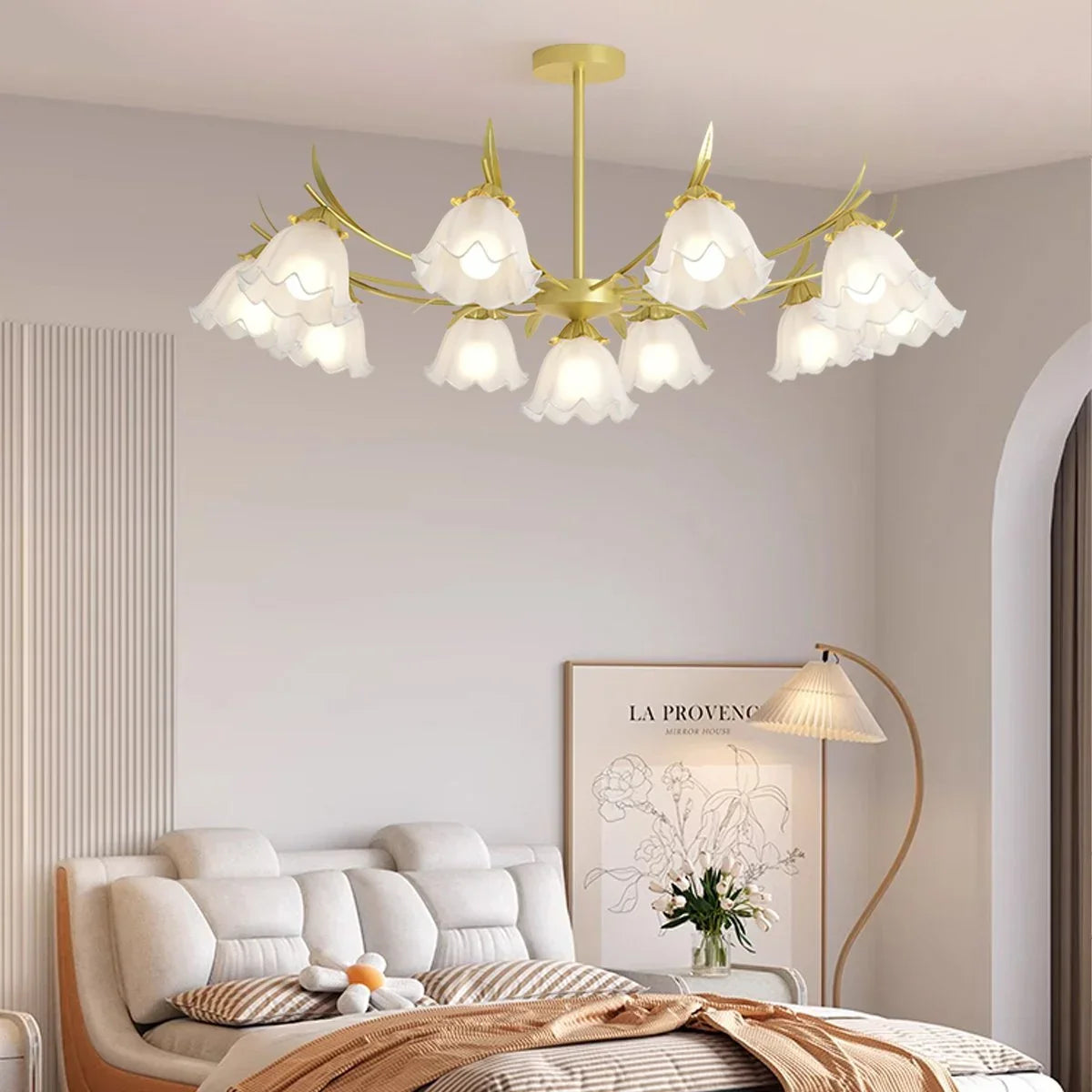 flairel French Vintage Lily of the Valley Flower Chandelier