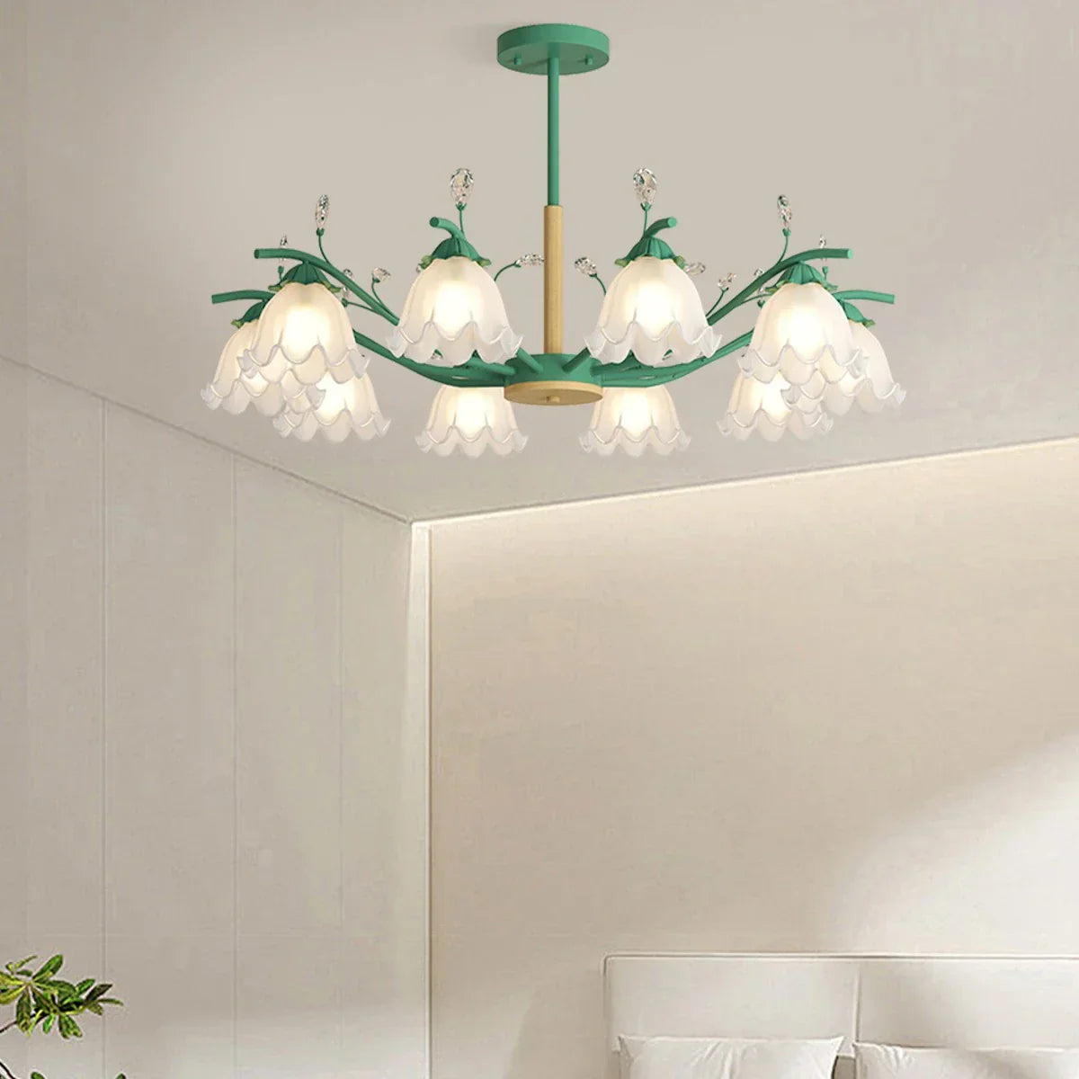 flairel Creative Lily of the Valley Flower Chandelier