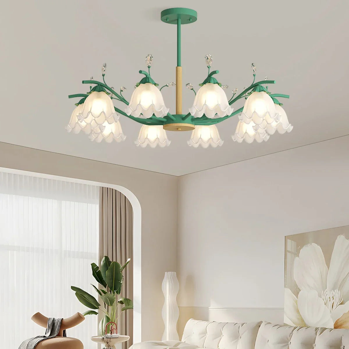 flairel Creative Lily of the Valley Flower Chandelier