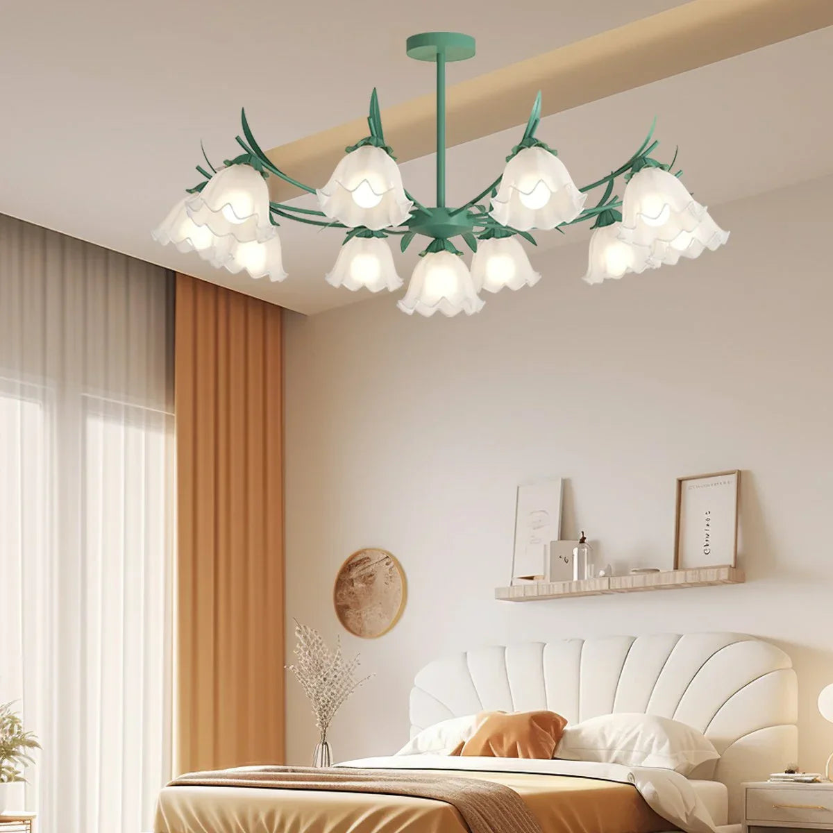 flairel French Vintage Lily of the Valley Flower Chandelier