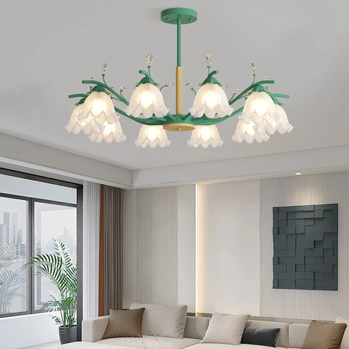 flairel Creative Lily of the Valley Flower Chandelier