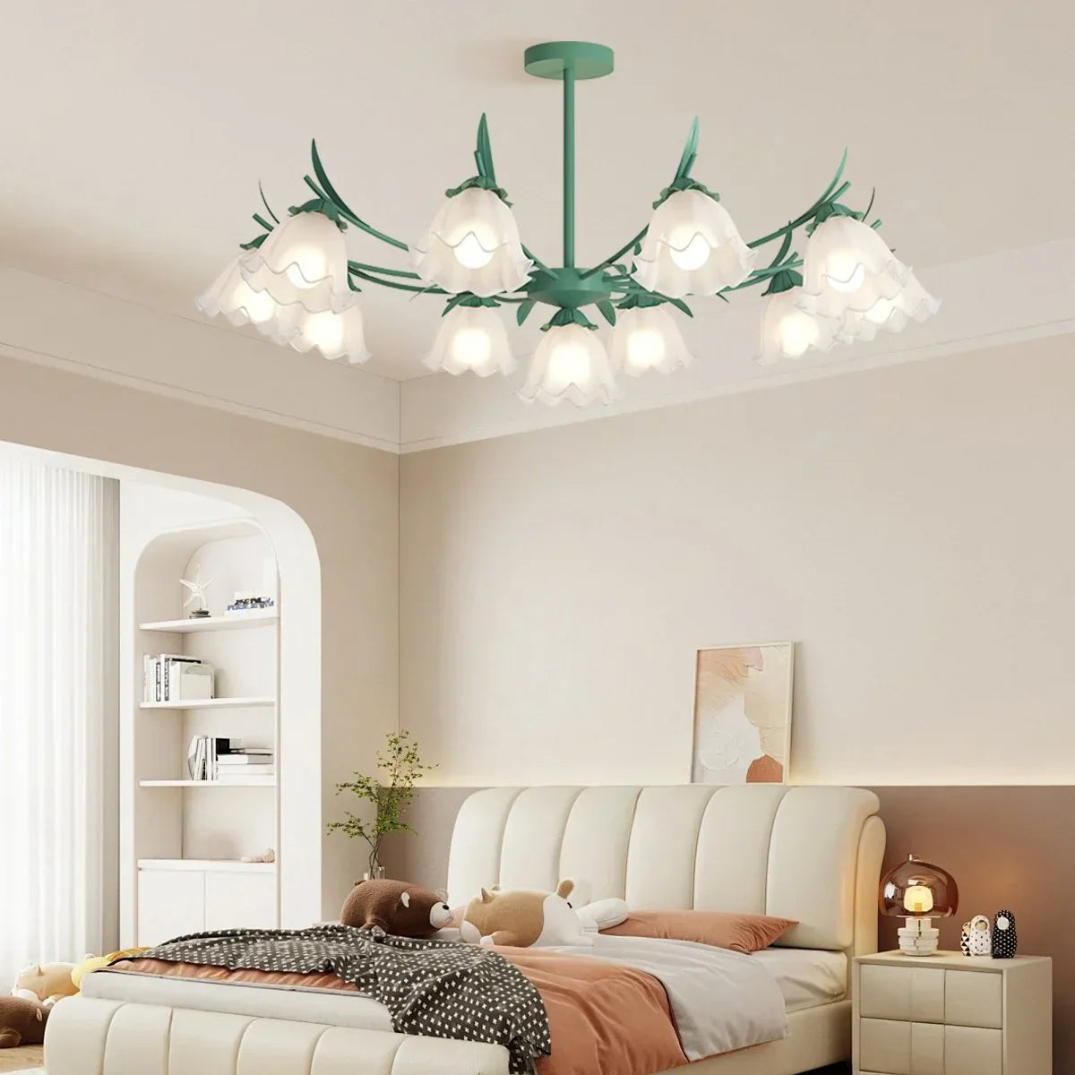 flairel French Vintage Lily of the Valley Flower Chandelier