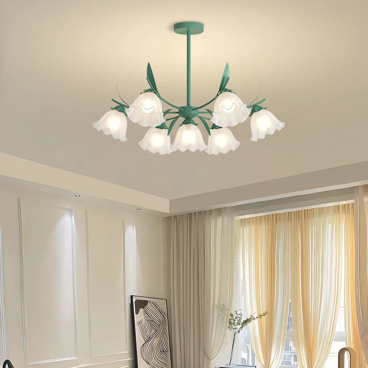 flairel French Vintage Lily of the Valley Flower Chandelier
