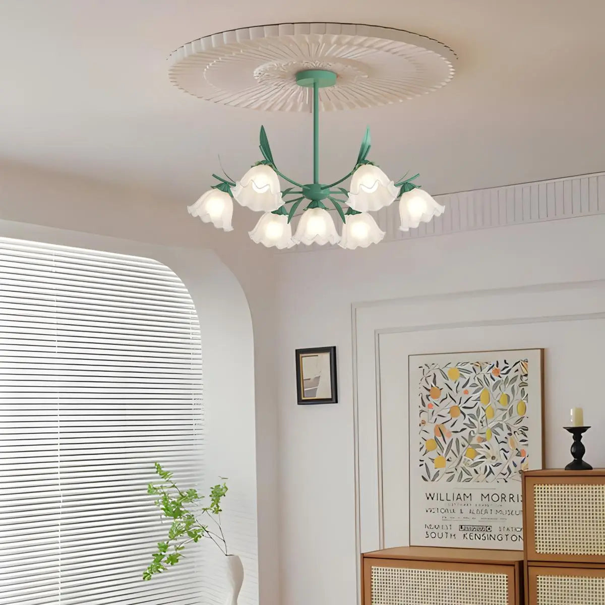 flairel French Vintage Lily of the Valley Flower Chandelier