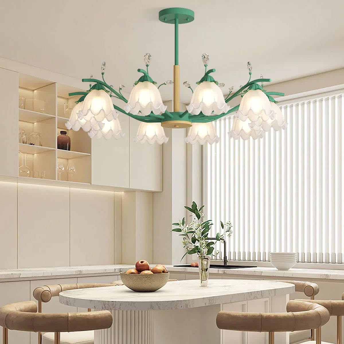 flairel Creative Lily of the Valley Flower Chandelier