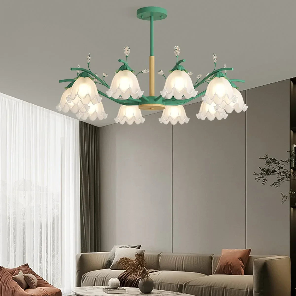 flairel Creative Lily of the Valley Flower Chandelier