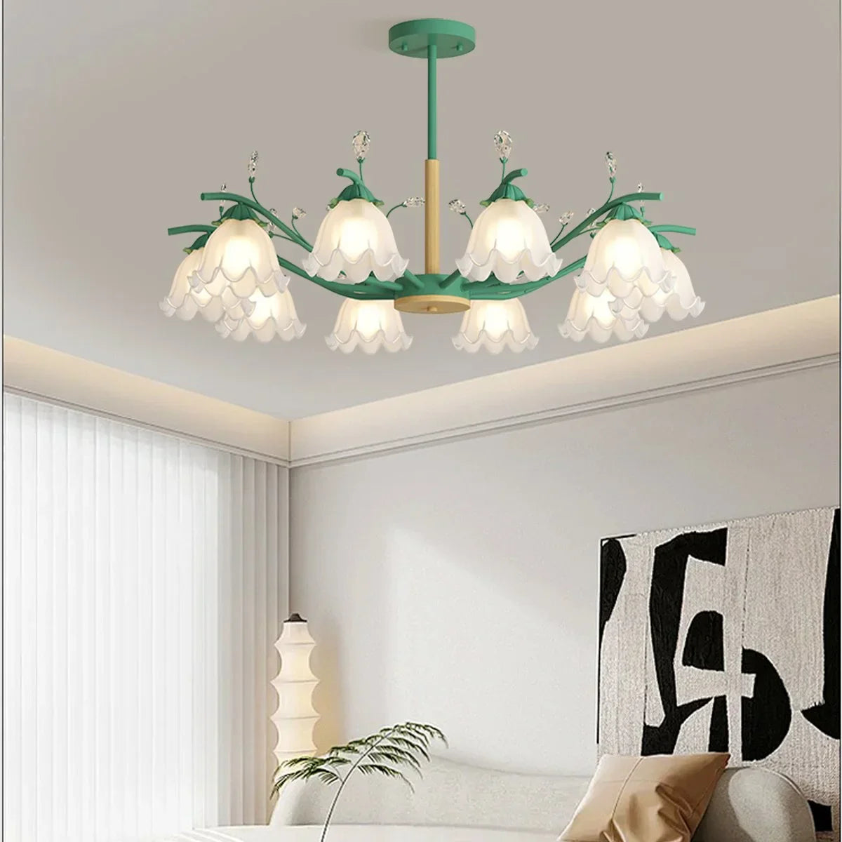 flairel Creative Lily of the Valley Flower Chandelier