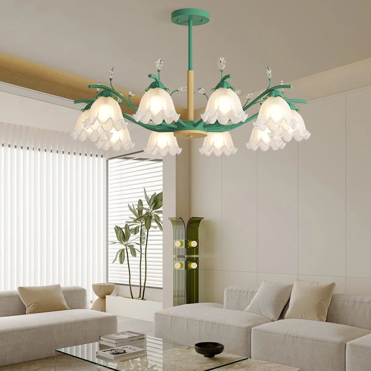 flairel Creative Lily of the Valley Flower Chandelier
