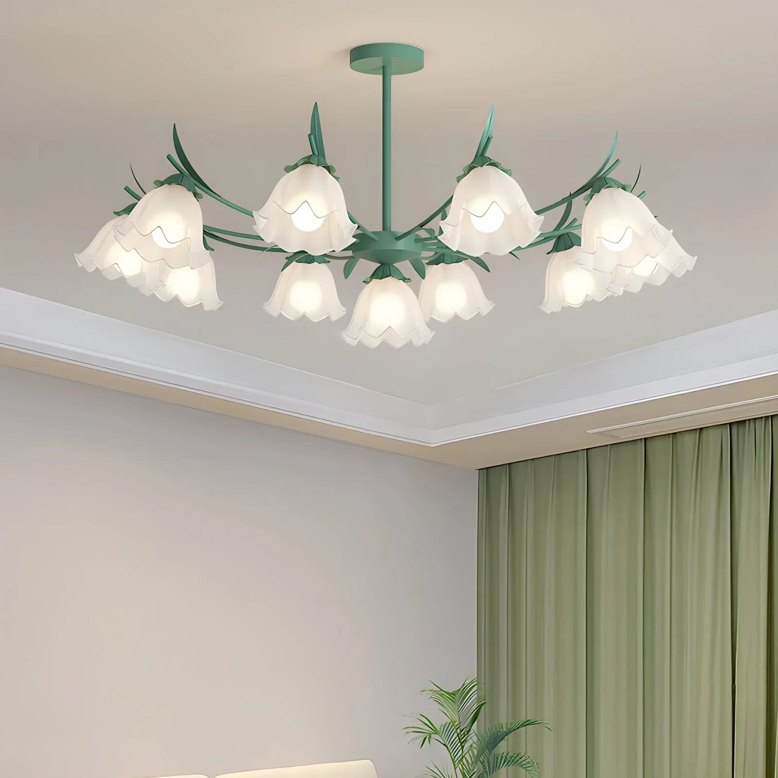 flairel French Vintage Lily of the Valley Flower Chandelier